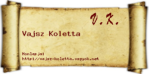 Vajsz Koletta névjegykártya
